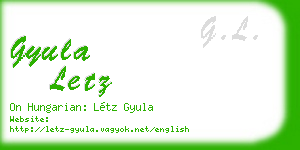 gyula letz business card